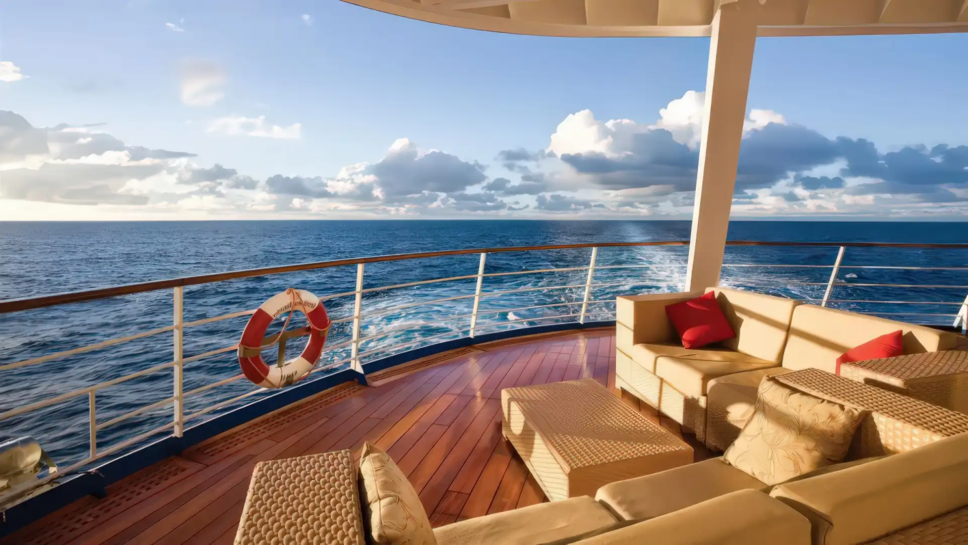 A luxury ship at sea